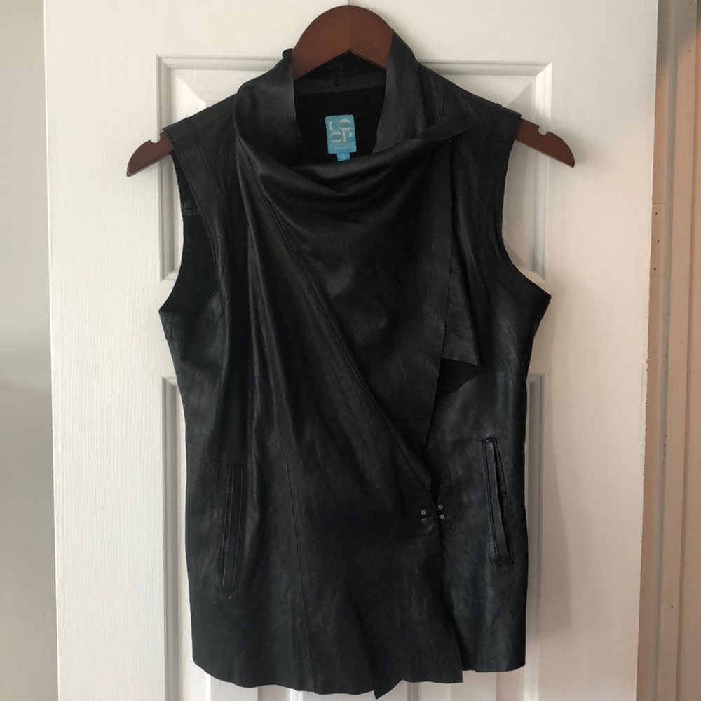 Black Barneys co-op rock n roll leather vest